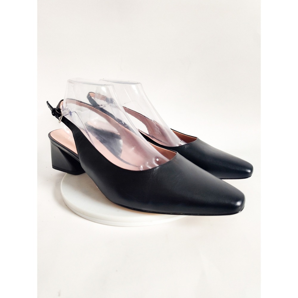 New Franco Sarto Heels 11 Slingback Jacer Leather Low Block Heel Pointed Toe